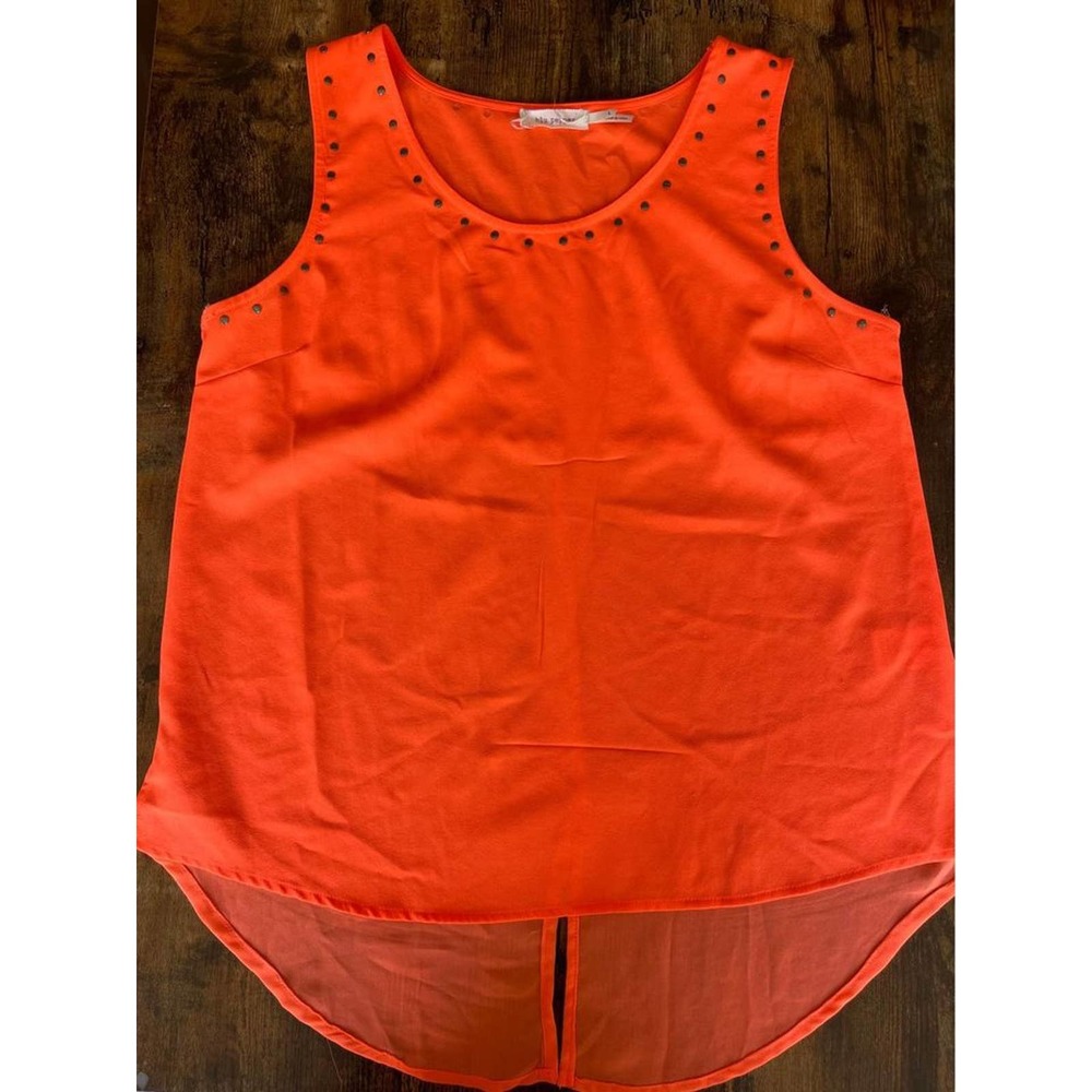 Orange Lg Blu Pepper Women’s Boutique Shirt Top Sleeveless Racerback Blouse